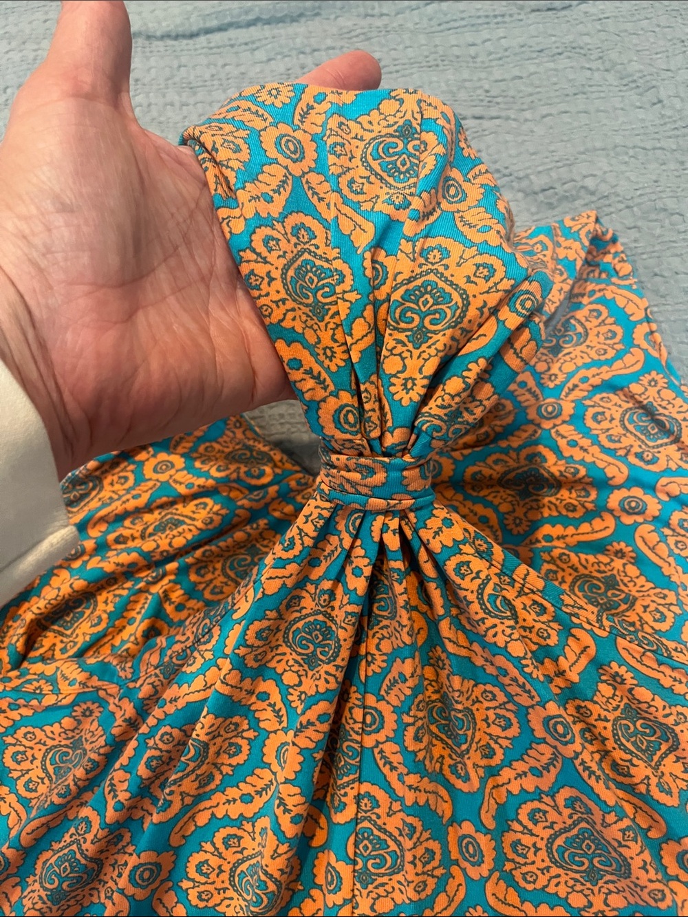 Sigrid Olsen Teal and Orange Paisley-Print Dress - Picture 4 of 4